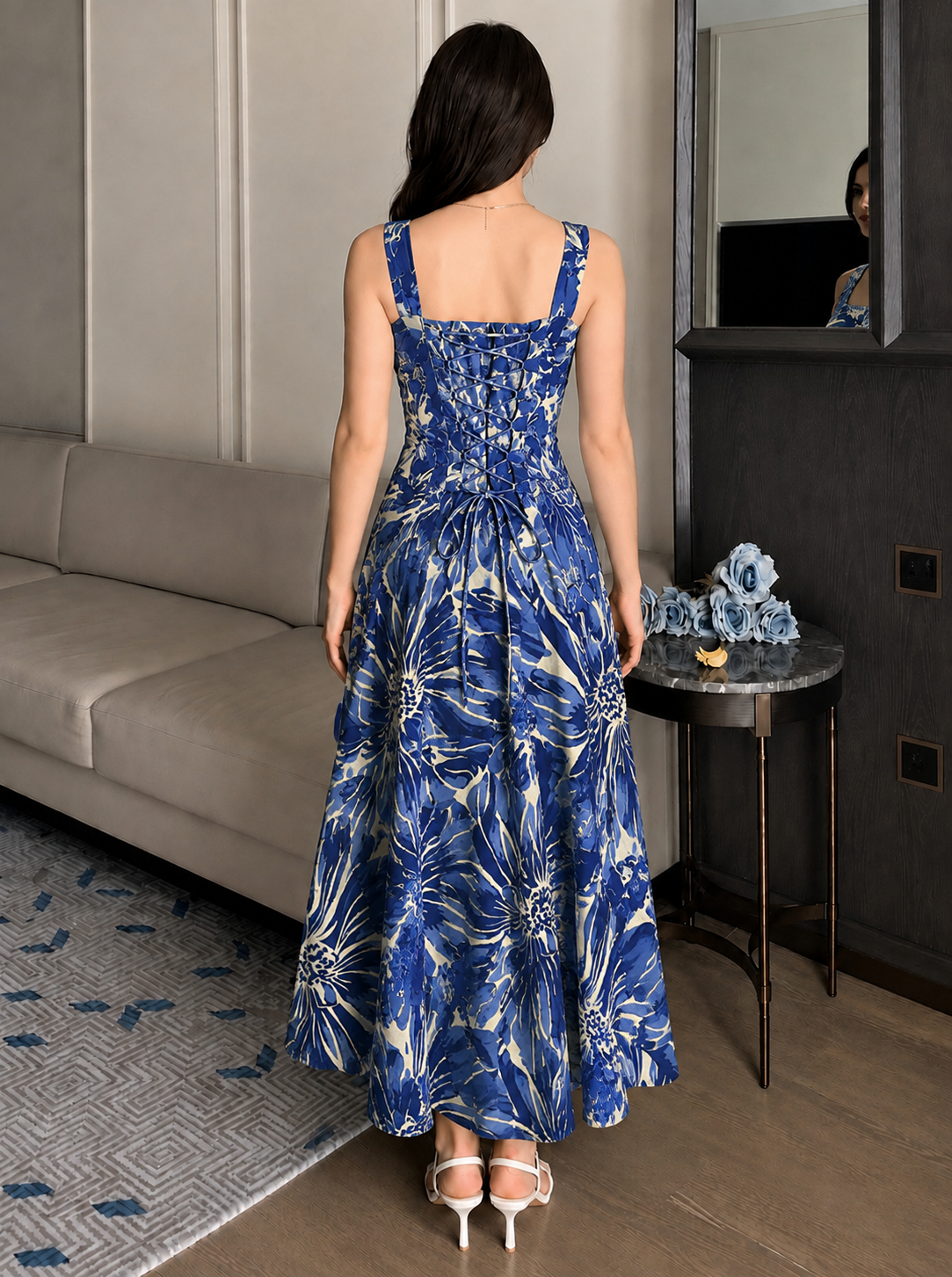 TROPICAL STRAP DRESS