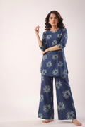 INDIGO FLORAL CO-ORD SET SET