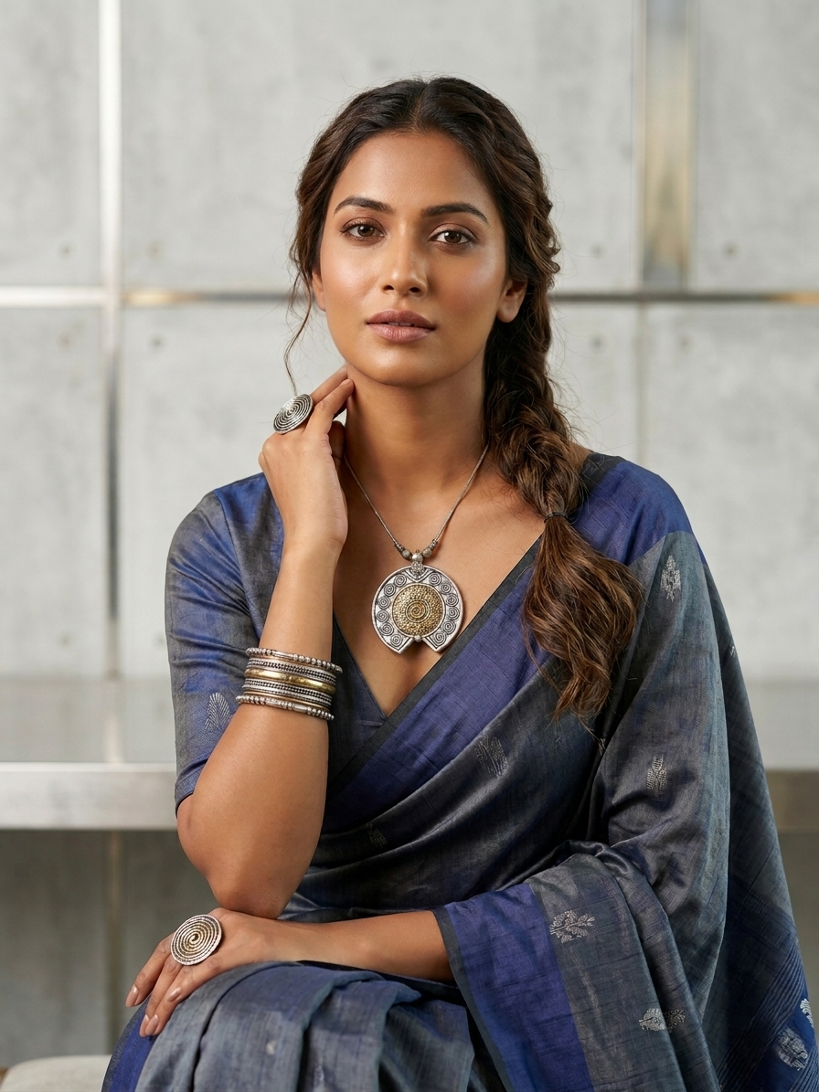 NECKLACE ROUND WITH GOLDEN ACCENTS (1PC)