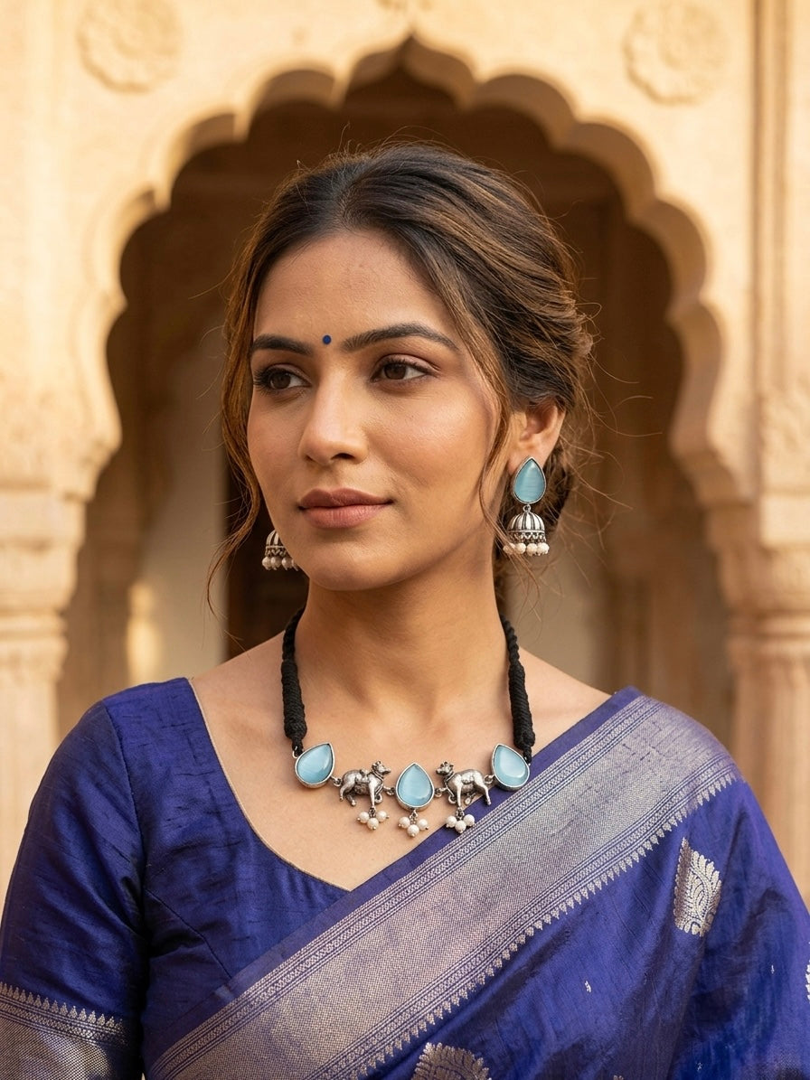 RAW EMERALD PENDENT SET
