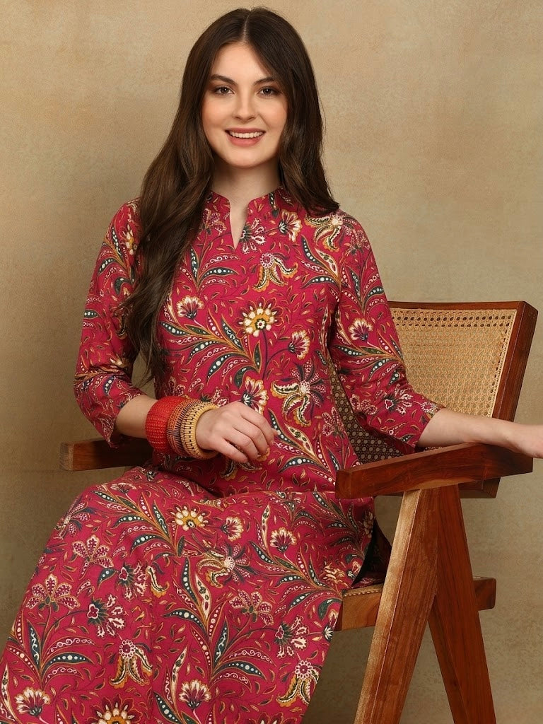 RED KURTA PLAZZO SET