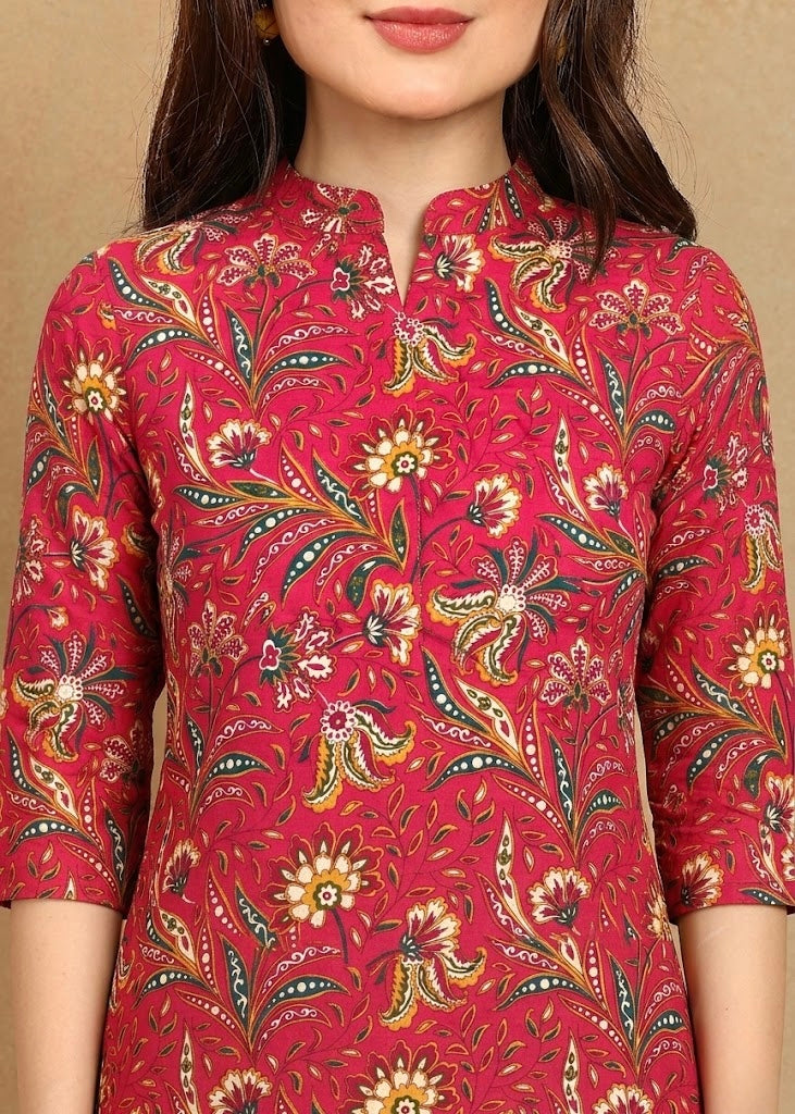 RED KURTA PLAZZO SET