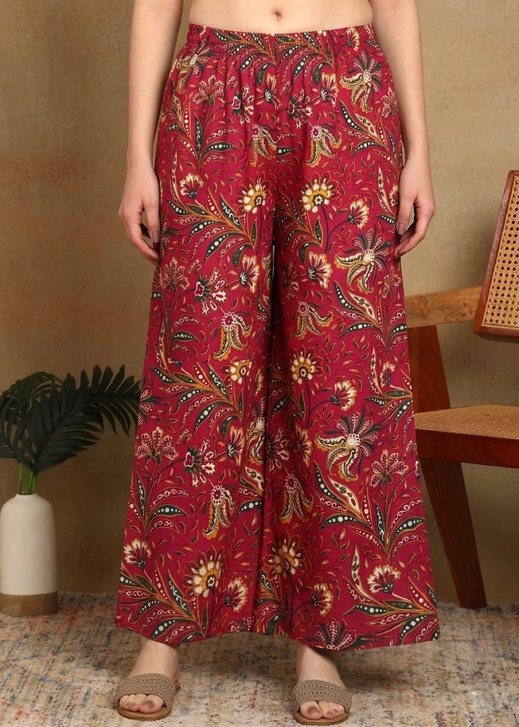 RED KURTA PLAZZO SET