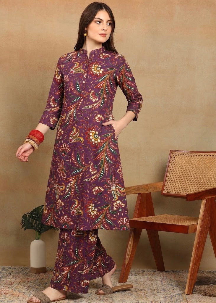 PURPLE KURTA PLAZZO SET