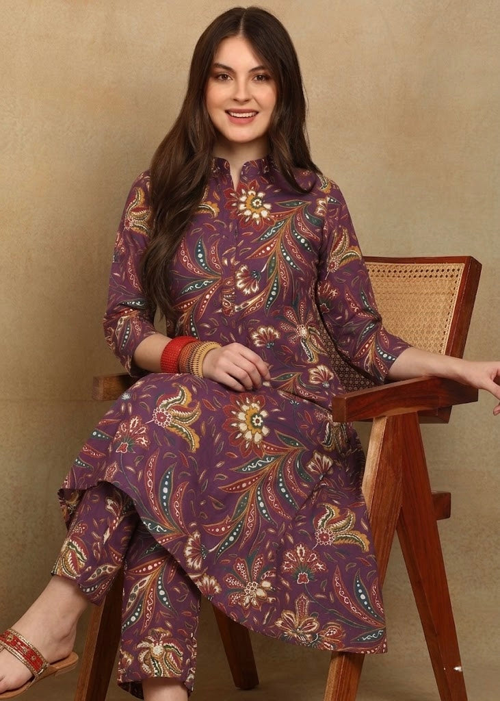 PURPLE KURTA PLAZZO SET