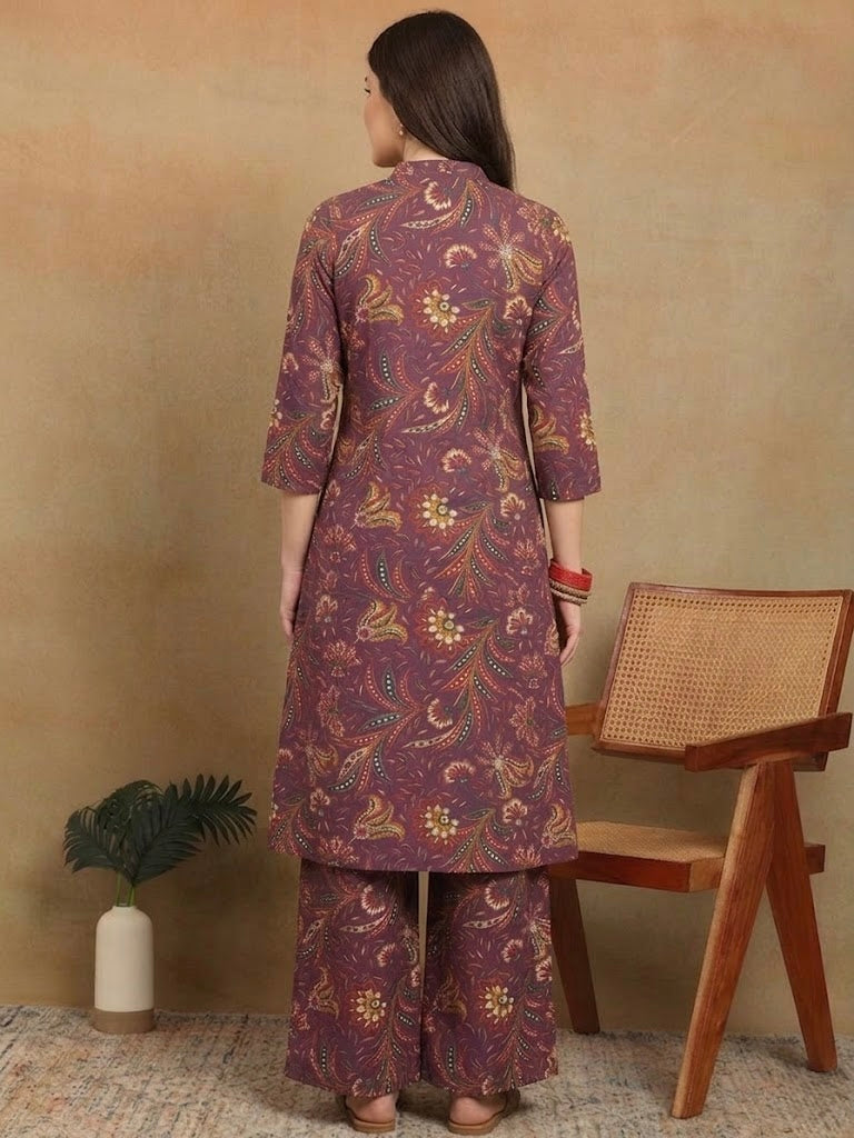 PURPLE KURTA PLAZZO SET