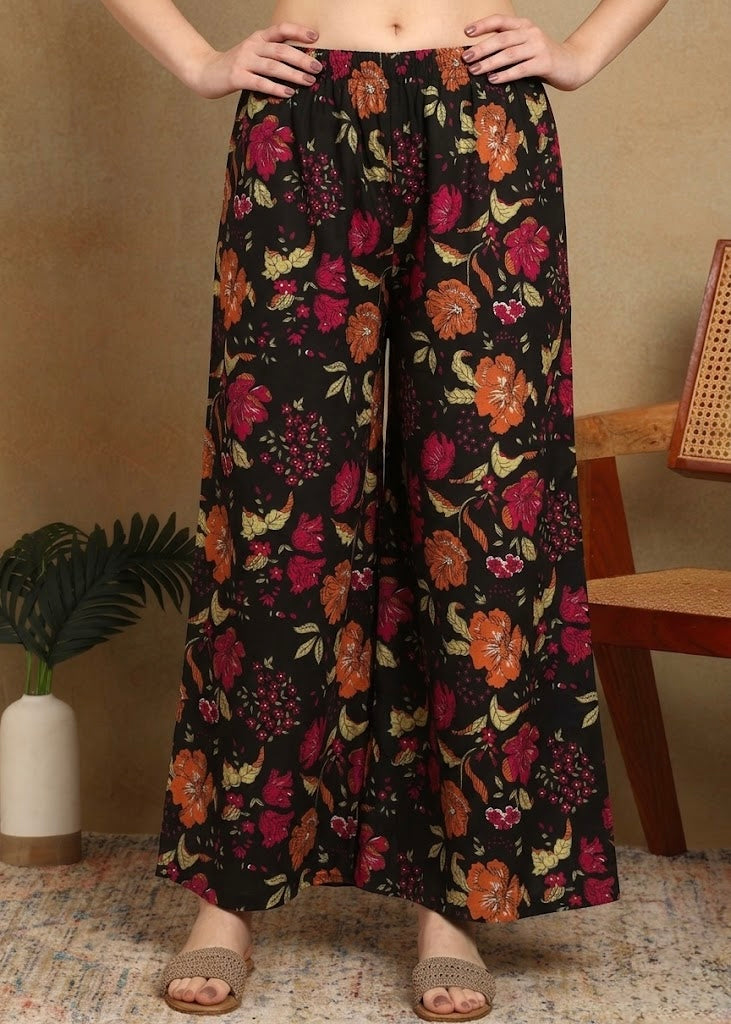 BLACK HALTER KURTA PLAZZO SET
