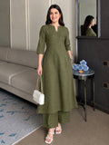 OLIVE KASHMIR KURTA PLAZZO