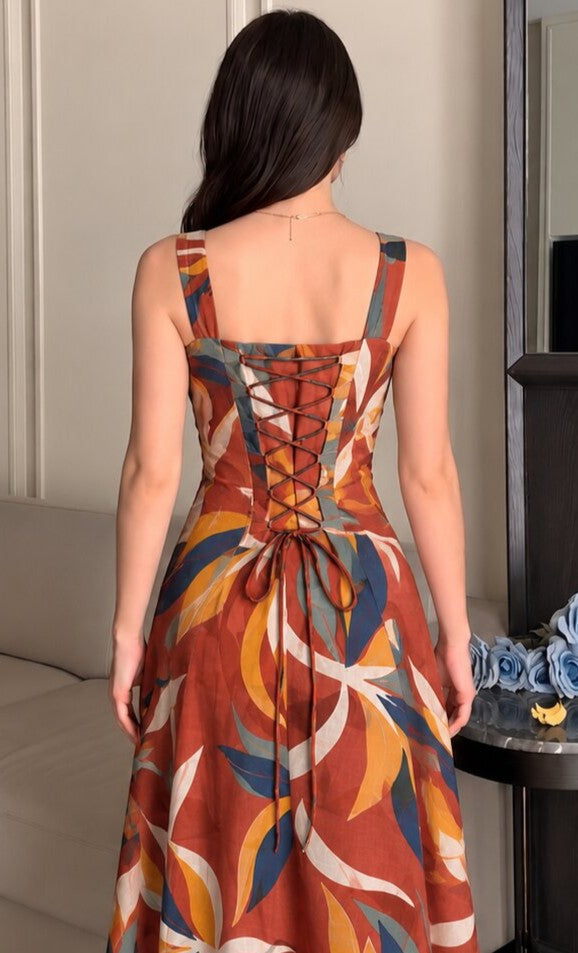 ORANGE STRAP DRESS