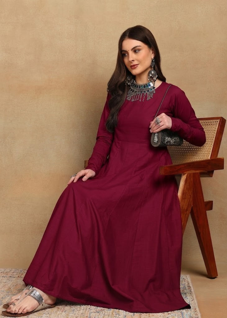 WINE ELEGANT KURTA PLAZZO SET