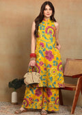 YELLOW FLORAL KURTA PLAZZO