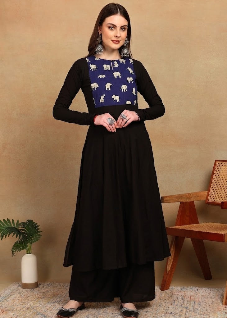 BLUE ELEPHANT YOKE KURTA PLAZZO